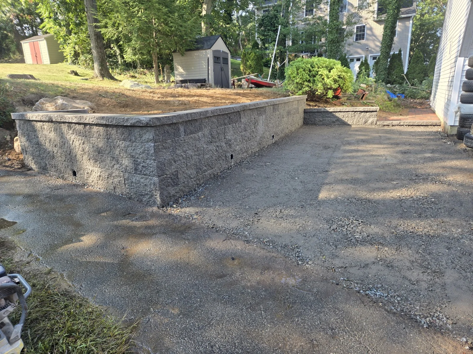 Retaining wall project by W and G Landscaping and Masonry